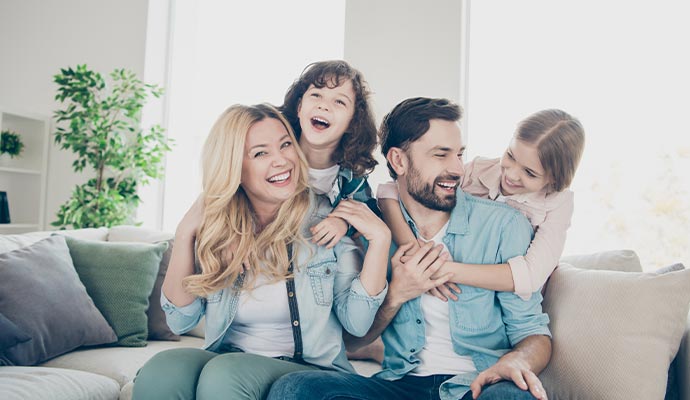 Happy family enjoying