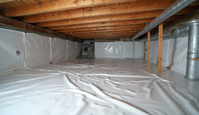 Clean encapsulated crawl space