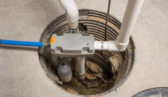 installed sump pump