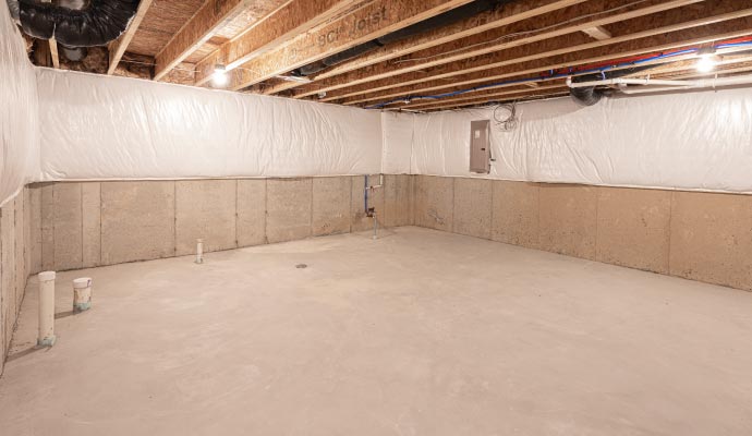 waterproofed basement